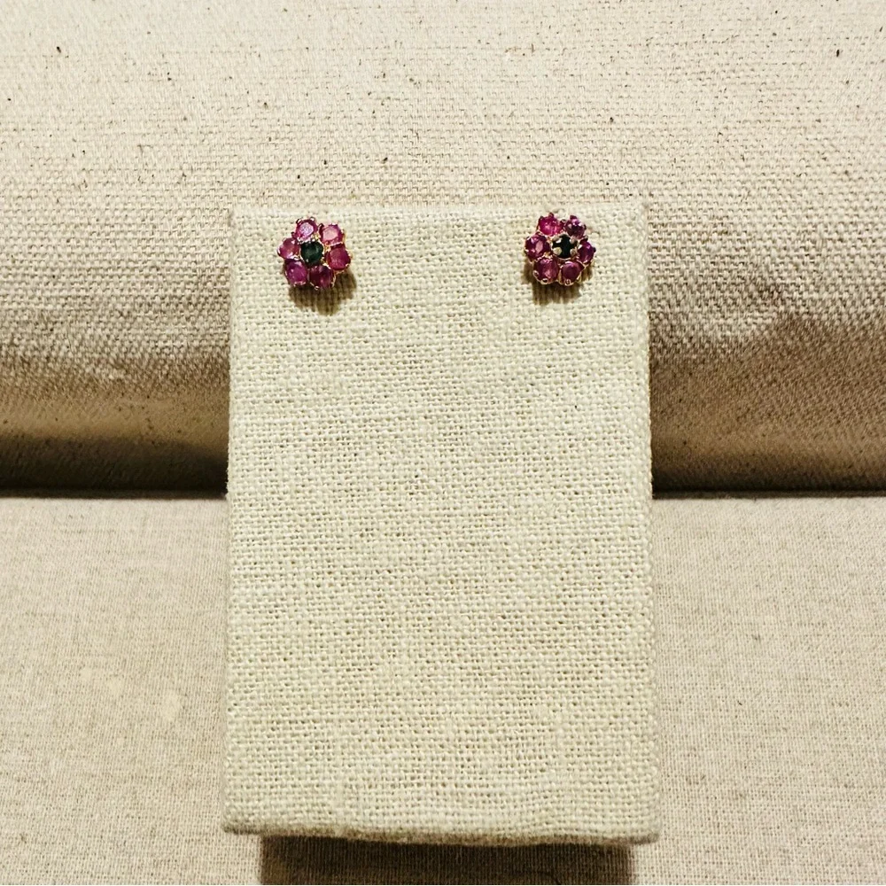Indian Jewelry | Earrings | Ruby & Emerald Studs